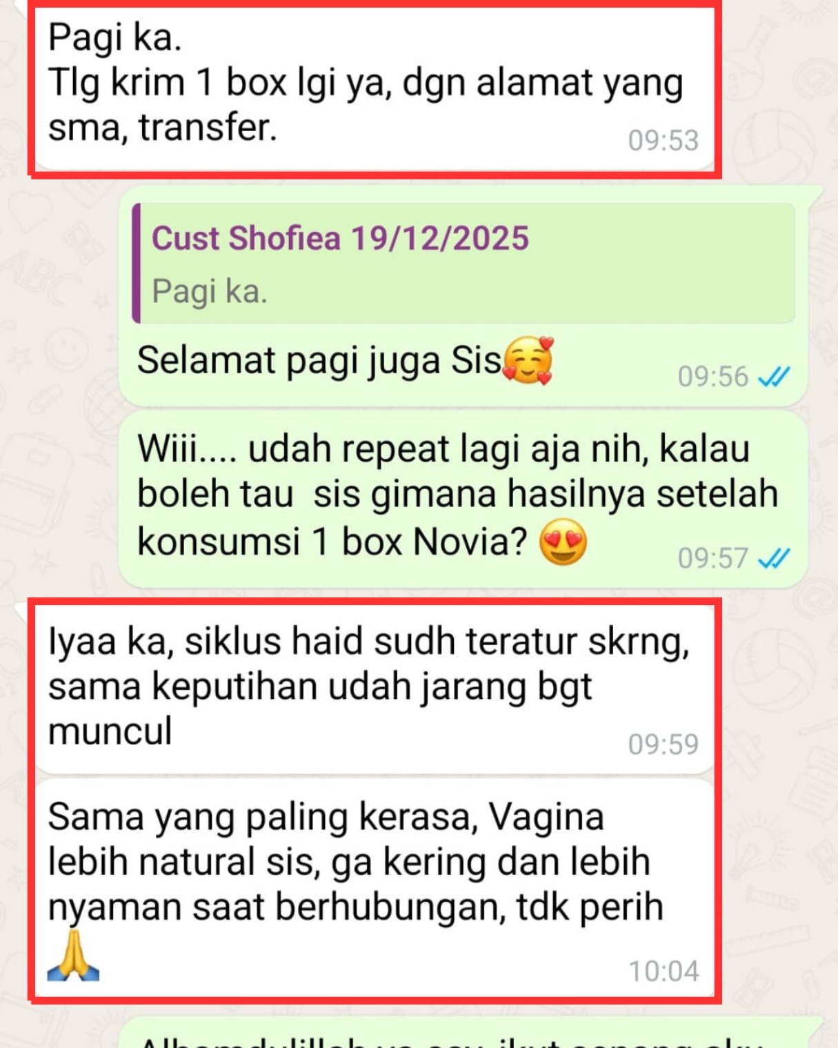 Testimoni pengguna Novia
