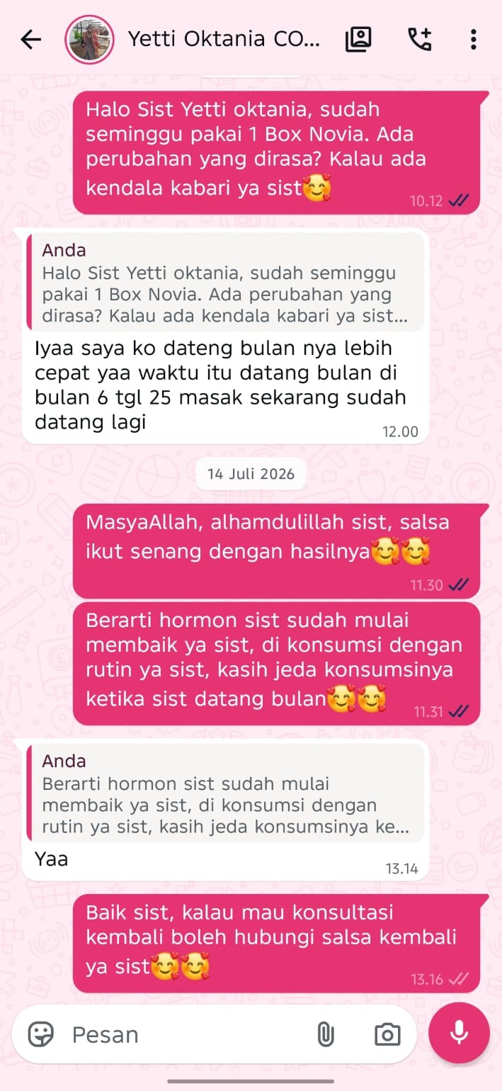 Testimoni pengguna Novia