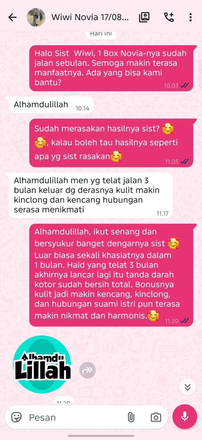 Testimoni pengguna Novia